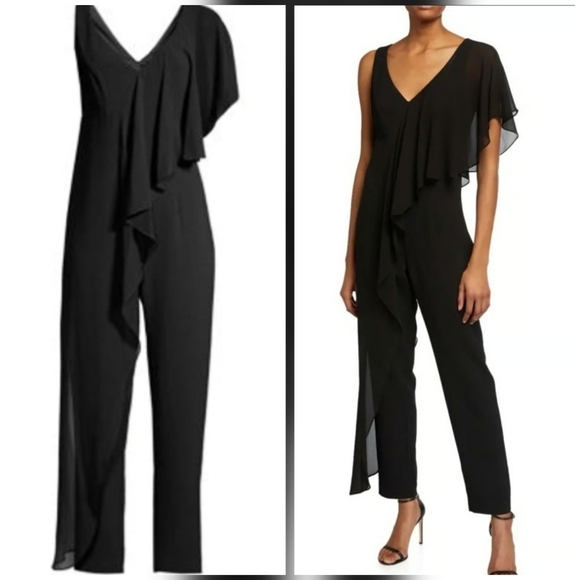 ❤️ TRINA TURK APRIL FLOWY SILK DRAPE CLASSIC CREPE JUMPSUIT, 4 - Picture 1 of 14